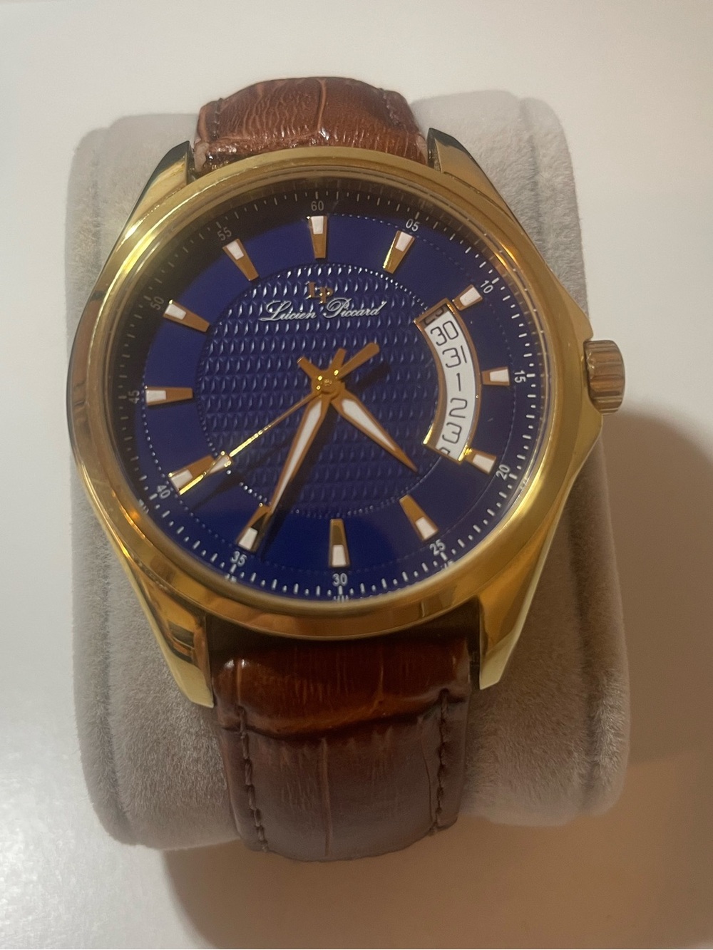 LUCIEN PICCARD Mens Excalibur Blue Steel Watch 40mm 912001013